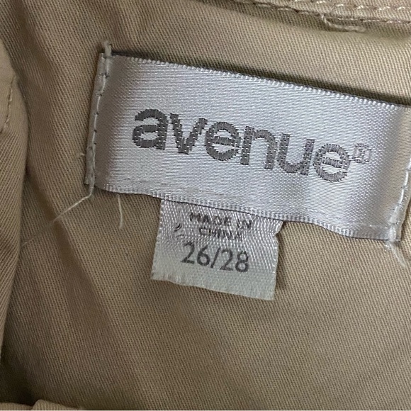 Avenue Jacket Women 26 Beige Full Zip Mock Neck Drawstring Waist Pockets Button - Picture 3 of 9